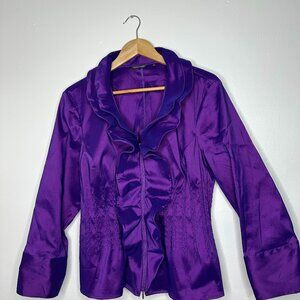 SAMUEL DONG WOMEN PURPLE BLOUSE SIZE XL